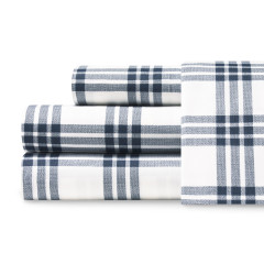 Basic Plaid Cotton-Percale Sheet Set