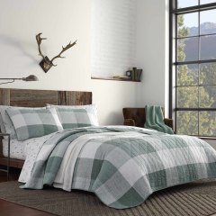 Boulder Plaid Cotton Quilt-Sham Set