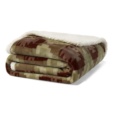 Eddie Bauer Copper Creek Brown Ultra Soft Plush Fleece Throw Blanket