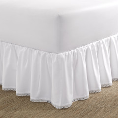 Crochet Ruffle Cotton-Satten Ruffled Bedskirt