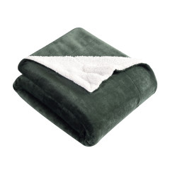 Eb Signature Solid Ultra Soft Green Plush Fleece Blanket