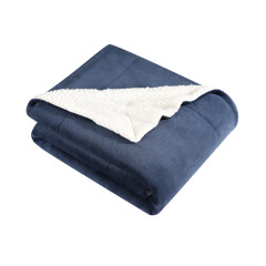 Eb Signature Solid Ultra Soft Blue Plush Fleece Blanket