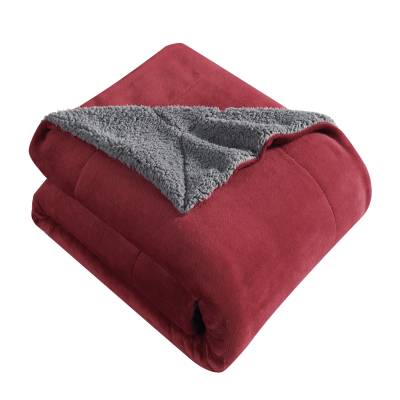 Eddie Bauer Eb Signature Solid Ultra Soft Plush Fleece Throw Blanket - Red