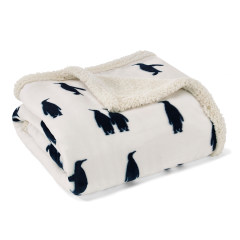 Emperor Penguin Knit Throw Blanket