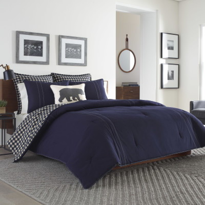 Eddie Bauer Kingston Chino Blue Duvet Cover Set