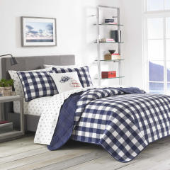 Lakehouse Plaid Cotton Quilt-Sham Set