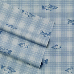 Methow Plaid Cotton-Percale Sheet Set