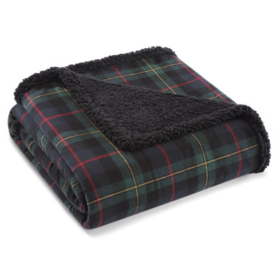 Eddie Bauer Mountain Pine Tartan Flannel Throw Blanket