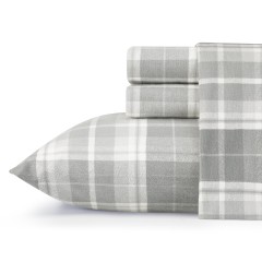 Mulholland Plaid Grey Flannel Sheet Set