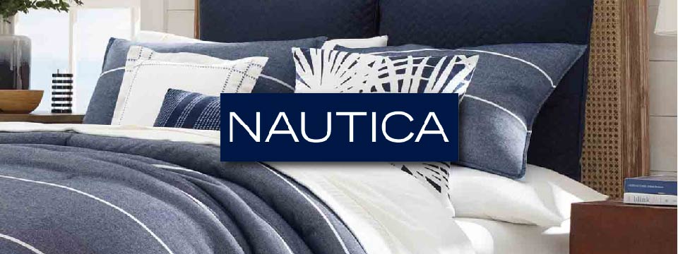Buy Nautica Fairwater Dark Blue King Bed Size With Pillow Covers