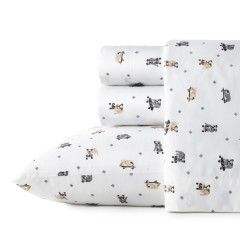 Skateboarding Bulldogs Cotton Percale Sheet Set