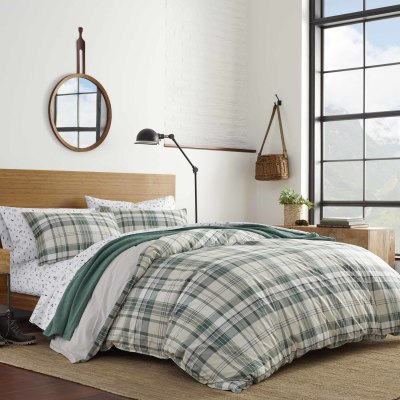 Eddie Bauer Timbers Plaid Cotton Duvet Cover Set