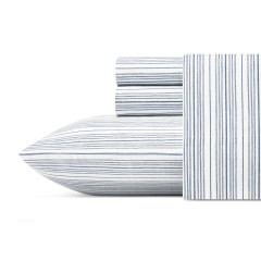 Beaux Stripe Cotton-Percale Sheet Set