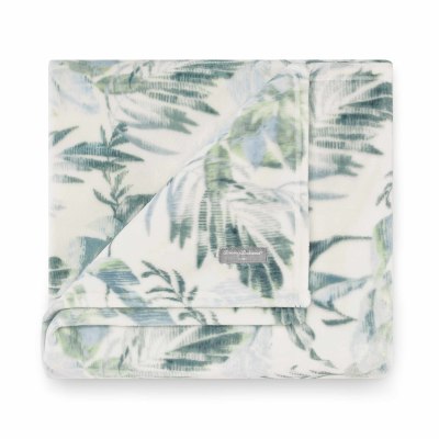 Tommy Bahama Wallpaper Leaves Ultra Soft Plush Fleece Throw Blanket