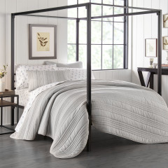 Whitehills Basketweave Grey Quilt Sham Set