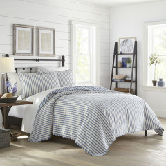 Willow Way Ticking Stripe Cotton Quilt-Sham Set