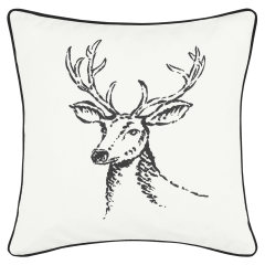 Winter Morning Stag Cotton Decorative Pillow