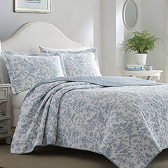 Laura Ashley Amberley Soft Blue Quilt Set