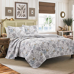 Tommy Bahama Beach Bliss Pelican Grey Quilt Set