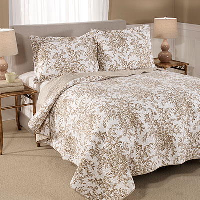 Laura Ashley Bedford Mocha Quilt Set