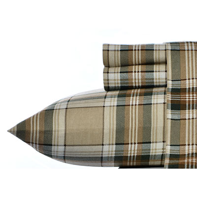 Eddie Bauer Edgewood Plaid Dark Pine Flannel Sheet Set