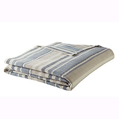 Eddie Bauer Herringbone Blue Stripe Blanket