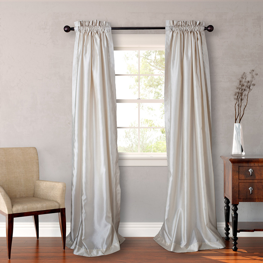 Pair of Drapes 54 x 96 Heritage Landing Solid Ivory