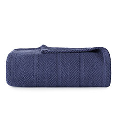 Eddie Bauer Herringbone Navy Blanket