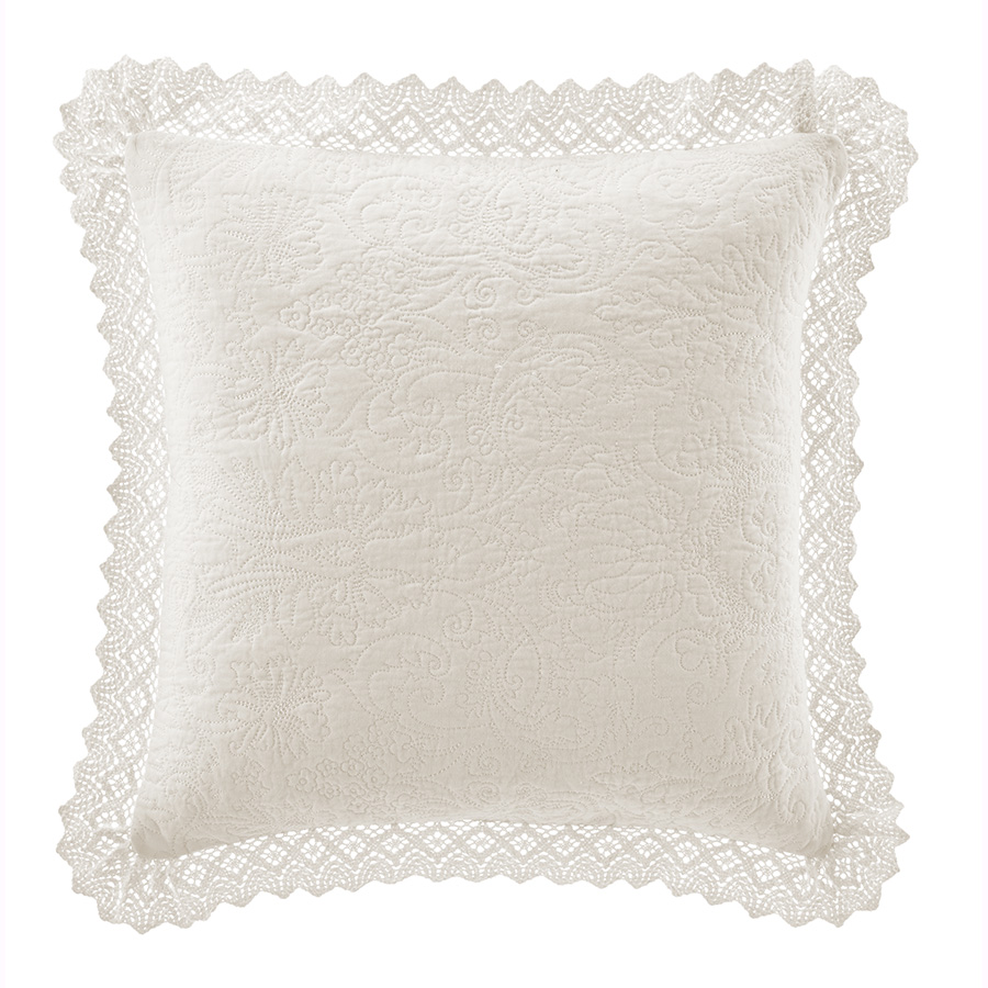 Decorative Pillow Laura Ashley Ruffle Ivory Cotton
