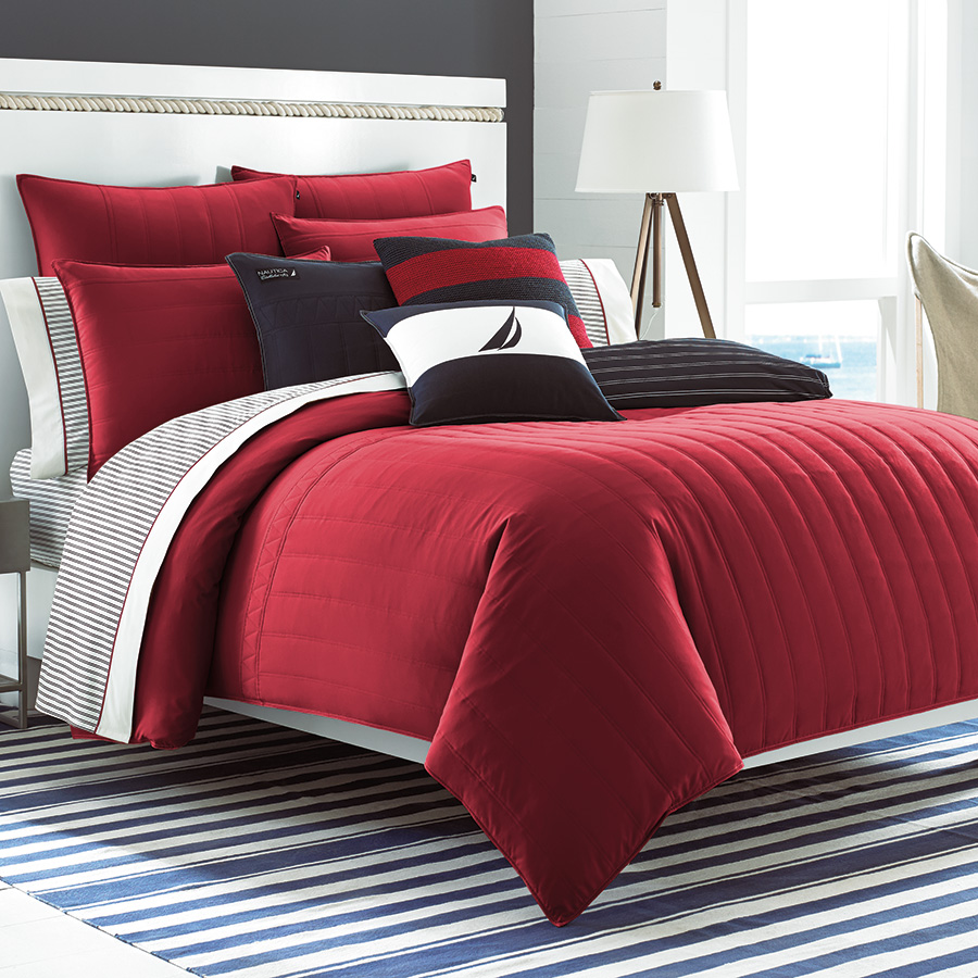Full Queen Comforter Set Nautica Mailsail Red