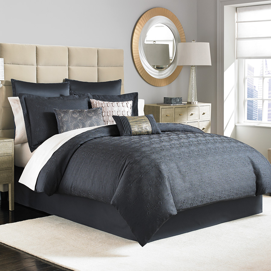 King Complete Bedding Set Manor Hill Ripple Ink