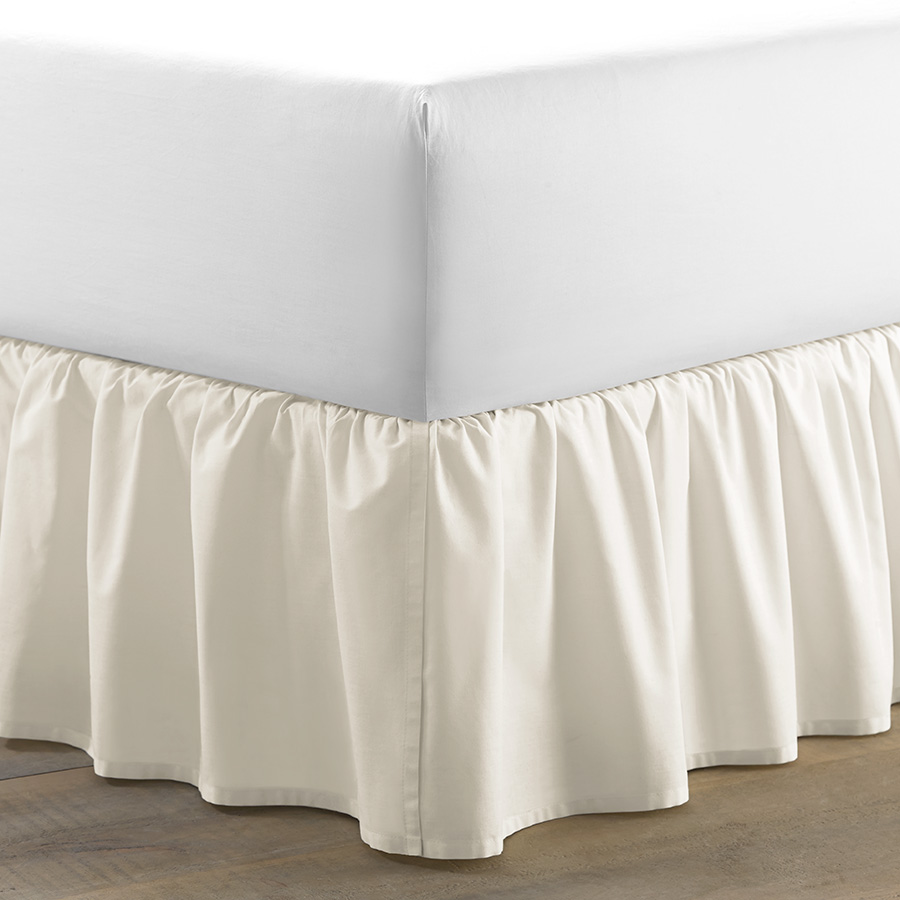 Full Bedskirt Laura Ashley Ruffle Ivory Cotton
