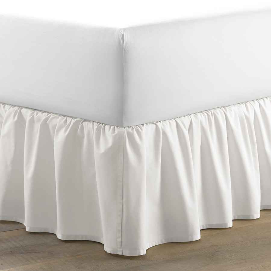 Full Bedskirt Laura Ashley Ruffle White Cotton
