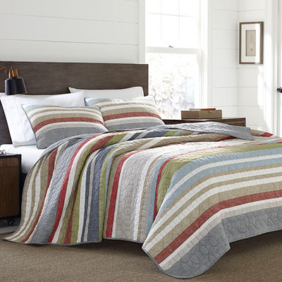 Eddie Bauer Salmon Ladder Stripe Quilt Set