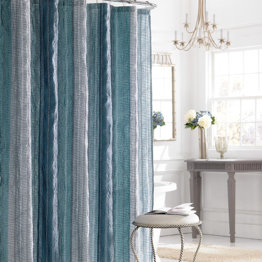 Large Shower Curtain Manor Hill Sapphire