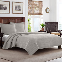 Tommy Bahama Solid Pelican Gray Bay Quilt Set