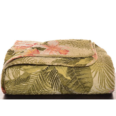 Tommy Bahama Tropical Orchid Quilted Throw Blanket