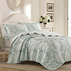 Laura Ashley Venetia Duck Egg Quilt Set